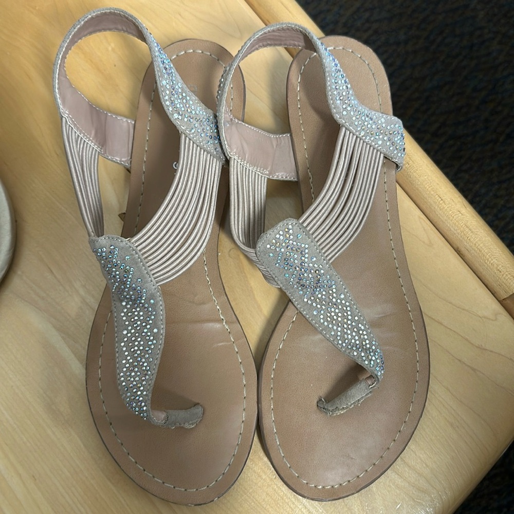 Assorted sandals size 9, lightly worn.